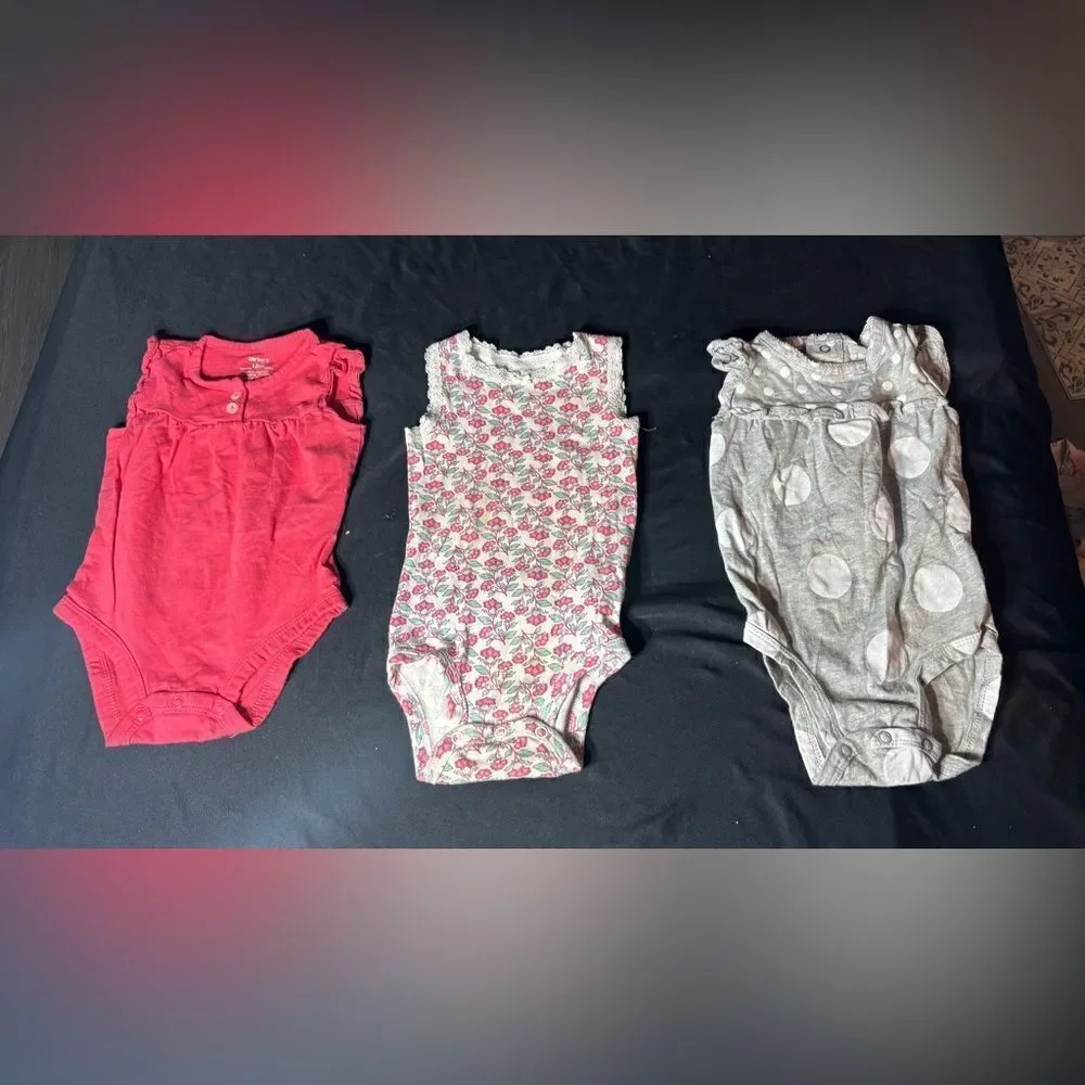3 Build a Bundle Carters Onesie Rompers EPC Size 12 Months